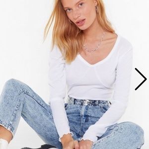 Ribbed long sleeve crop top